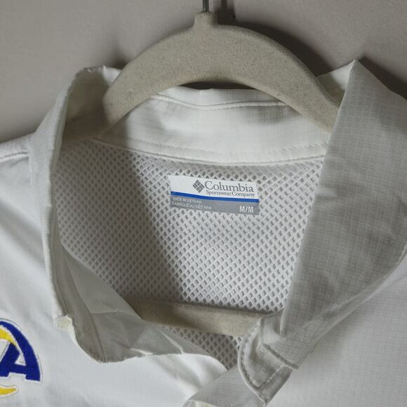 NWT Columbia PFG Shirt Mens Medium Los Angeles Rams White Tamiami SS Omni-Shade - Picture 2 of 7